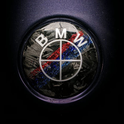 Suitable for BMW front and rear emblems, hood emblems, black and gold dual-tone front and rear wheels, custom steering wheel logos, carbon fiber